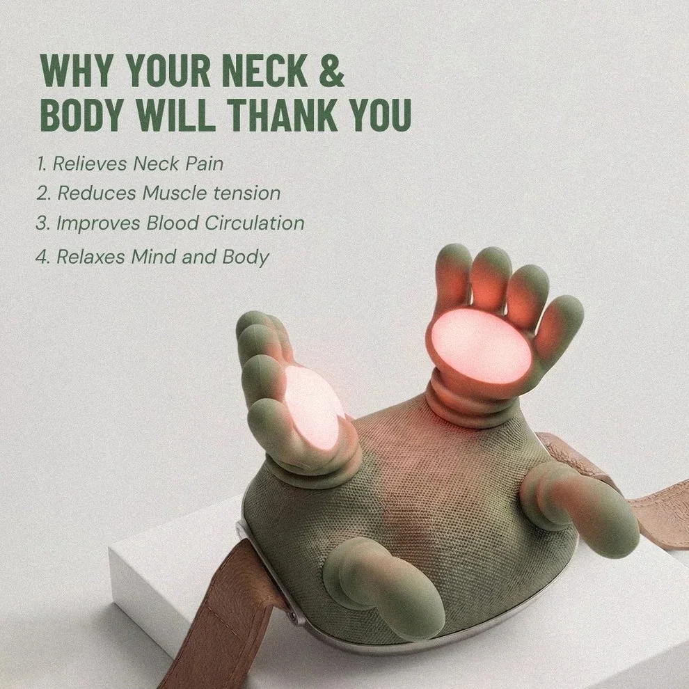 Neck and body benefits of the Forest green heated neck massager